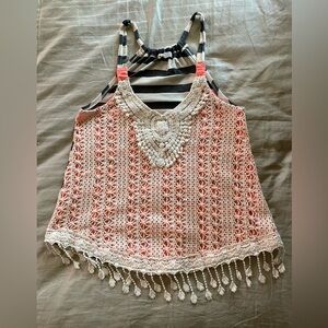 Crocheted tank boho hippie festival